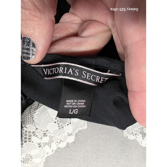 Victorias‎ Secret Satin Cami Large Black Lace Feminine Sexy Club Rave Festival - Picture 6 of 7